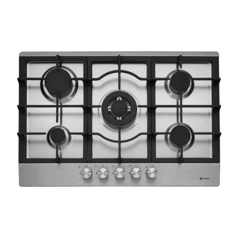Caple C768G 75cm Wide 5 Burner Gas Hob with Cast Iron Supports - Stainless Steel