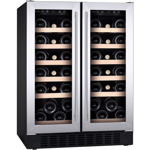 CDA CFWC624SS 60cm Freestanding/under counter double door wine cooler