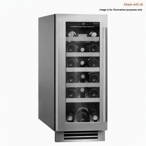 Caple WI3125 295mm Wide Undercounter Built In  Single Zone Wine Cooler Stainless Steel