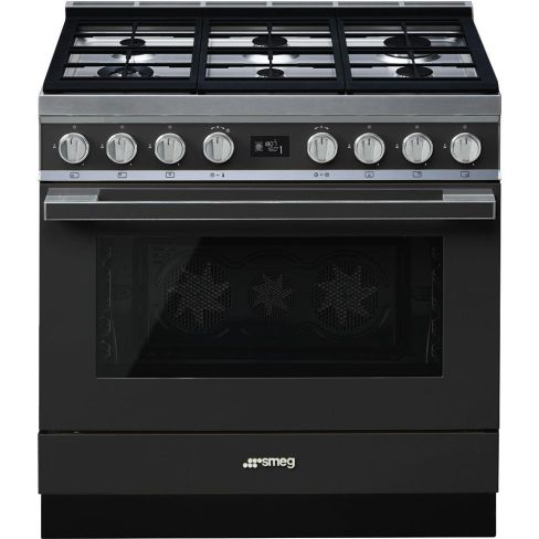 Smeg CPF9GPAN 90cm Portofino Dual Fuel Range Cooker Anthracite
