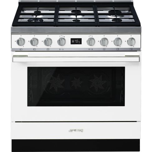Smeg CPF9GPWH 90cm Portofino Dual Fuel Range Cooker White