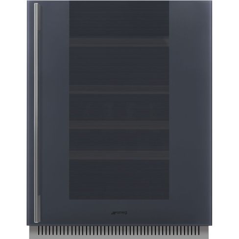 Smeg CVI138RG 60cm Linea Built in Under-top Wine Cooler with Right Hand Hinge in Neptune Grey