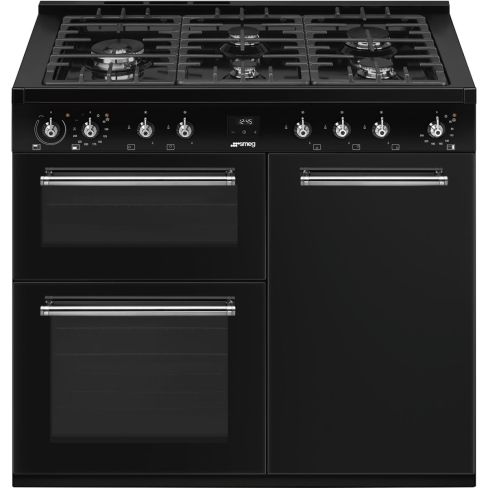 Smeg CX103GMBL 100cm Concert Dual Fuel Range Cooker Black
