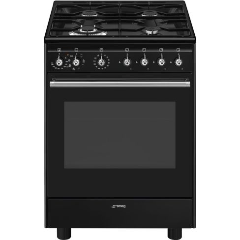Smeg CX61GMBL 70L Dual Fuel Slot In Cooker With Vapor Clean - Black - A Rated