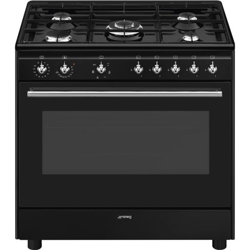 Smeg CX91GMBL 90cm Concert Dual Fuel Range Cooker Black