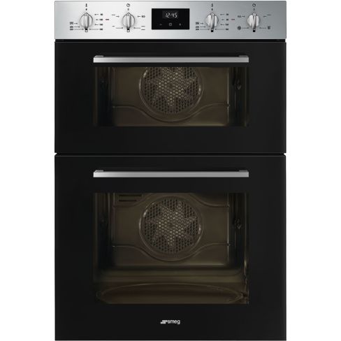 Smeg DOSF400B Built-In Electric Double Oven in Stainless Steel, A Rated