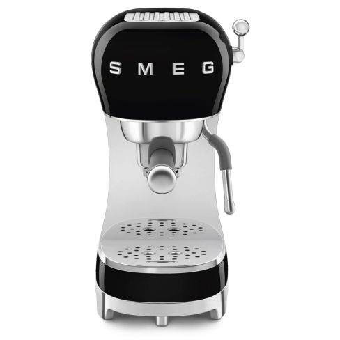 Smeg ECF02BLUK 50's Style Espresso Coffee Machine with Steam Wand, Black