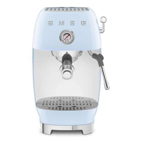 Smeg ECF03PBUK Manual Espresso Coffee Machine with Cold Brew in Pastel Blue
