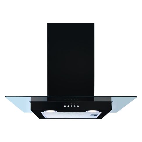 CDA ECN62BL 60cm Flat Glass Extractor Chimney Hood in Black