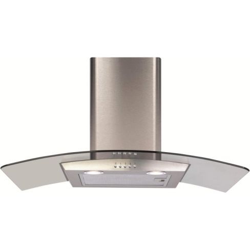 CDA ECP82SS 80cm Stainless Steel Curved Glass Extractor Chimney Hood