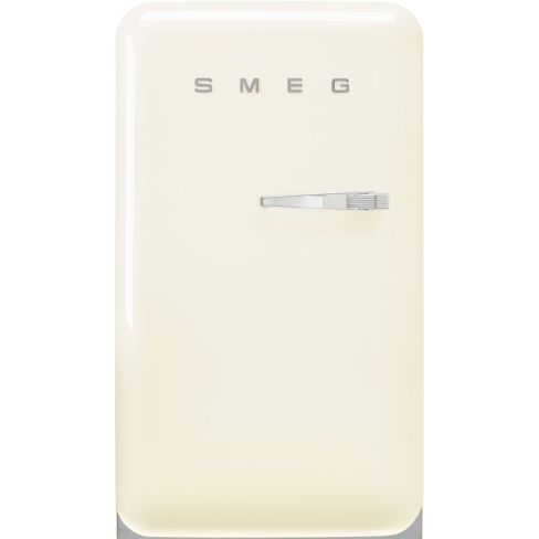 Smeg FAB10LCR6 55cm Retro 50s Style Free Standing Fridge with Ice Box in Cream, Left hand hinge