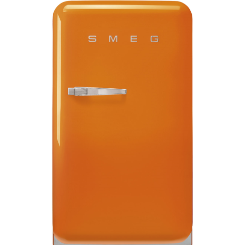 Smeg FAB10ROR6 55cm Retro 50s Style Free Standing Fridge with Ice Box in Orange, Right hand hinge