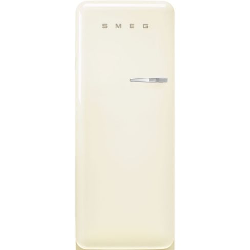 Smeg FAB28LCR6UK 60cm Retro 50s Style Free Standing Fridge with Ice Box in Cream, Left Hand Hinge
