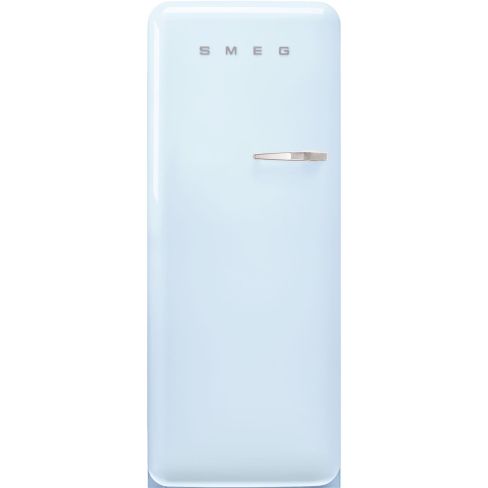 Smeg FAB28LPB5UK 60cm Retro 50s Style Free Standing Fridge with Ice Box in Pastel Blue, Left Hand Hinge