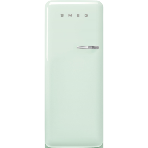 Smeg FAB28LPG6 60cm Retro 50s Style Free Standing Fridge with Ice Box in Pastel Green, Left Hand Hinge