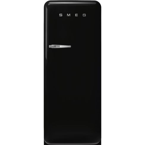 Smeg FAB28RBL6UK 60cm Retro 50s Style Free Standing Fridge with Ice Box in Black, Right Hand Hinge