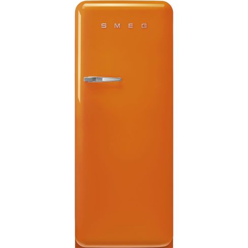 Smeg FAB28ROR6 60cm Retro 50s Style Free Standing Fridge with Ice Box in Orange, Right Hand Hinge