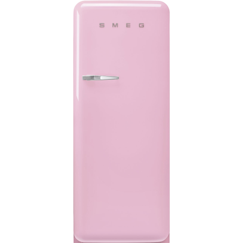 Smeg FAB28RPK6 60cm Retro 50s Style Free Standing Fridge with Ice Box in Pink, Right Hand Hinge