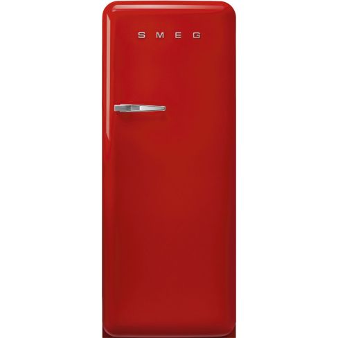 Smeg FAB28RRD6UK 60cm Retro 50s Style Free Standing Fridge with Ice Box in Red, Right Hand Hinge