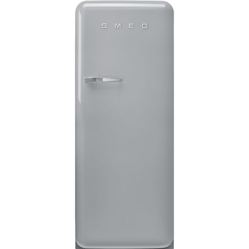 Smeg FAB28RSV6 60cm Retro 50s Style Free Standing Fridge with Ice Box in Silver, Right Hand Hinge