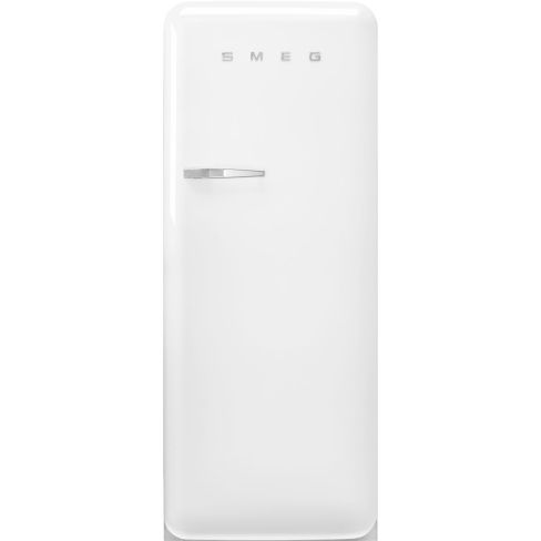 Smeg FAB28RWH6UK 60cm Retro 50s Style Free Standing Fridge with Ice Box in White, Right Hand Hinge