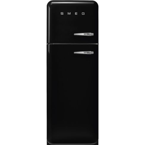 Smeg FAB30LBL5UK 60cm Retro 50s Style Left Hand Hinge Freezer over Fridge in  Black