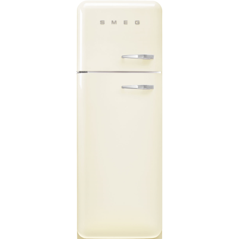 Smeg FAB30LCR6UK 60cm Retro 50s Style Left Hand Hinge Freezer over Fridge in Cream
