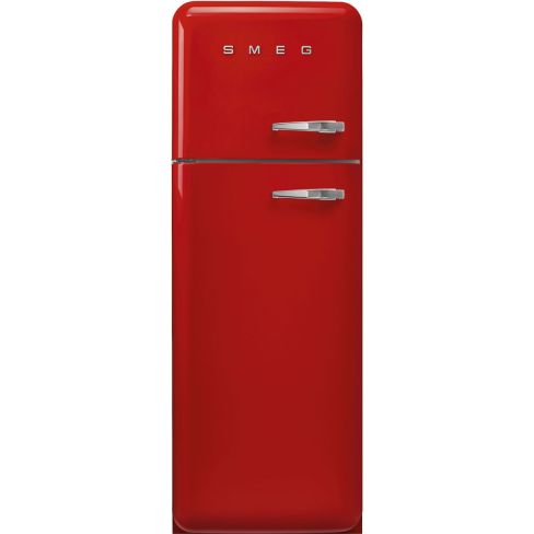 Smeg FAB30LRD5UK 60cm Retro 50s Style Left Hand Hinge Freezer over Fridge in Red