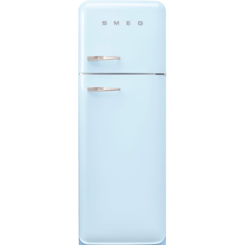 Smeg FAB30RPB6UK 60cm Retro 50s Style Right Hand Hinge Freezer over Fridge in  Pastel Blue
