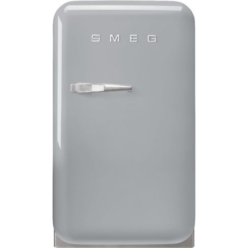 Smeg FAB5RSV6 40cm Silver Small 50s Style Right Hand Hinged Minibar