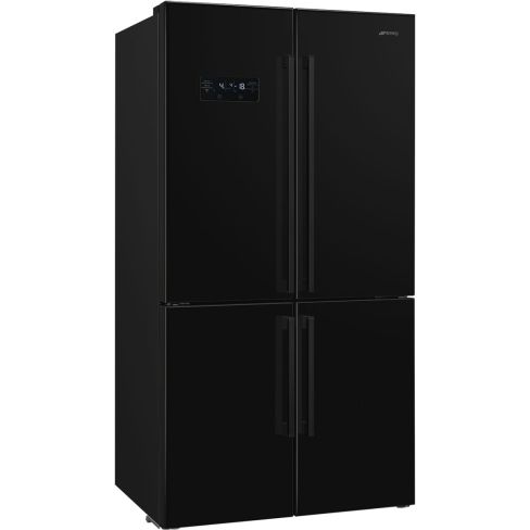 Smeg FQ60NDE Universal Free Standing American Style Fridge Freezer in Black