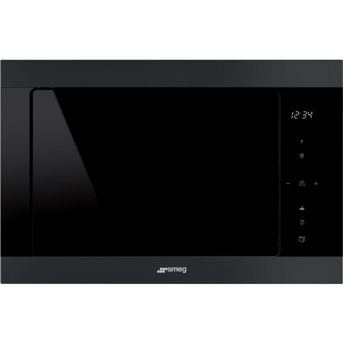 Smeg FMI325N Classic 25 Litre Built In Microwave with Grill in Matte Black