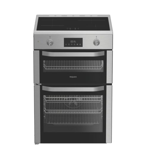 Hotpoint HDME6VDC2AX 60cm Double Oven Electric Cooker with Ceramic Hob - Stainless Steel A Rated