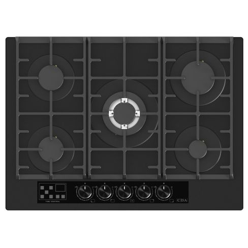 CDA HVG731MB 70cm Five Zone Gas On Glass Hob, Black