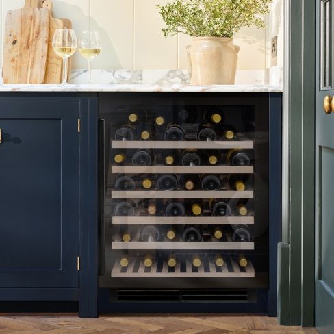 Caple WI6143BG Undercounter  Built In Single Zone Wine Cooler Black