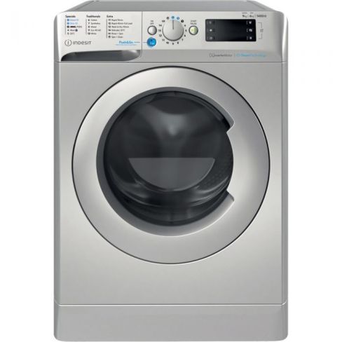 Indesit BDE96436SVUK Push&Go Washer-Dryer 9+6Kg 1400Spin Silver With Ariel Pods And Steam Cycles
