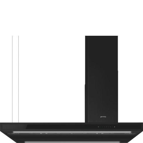 Smeg KLTI12L4MB 120Cm Offset T Shape Island Cooker Hood, Matte Black