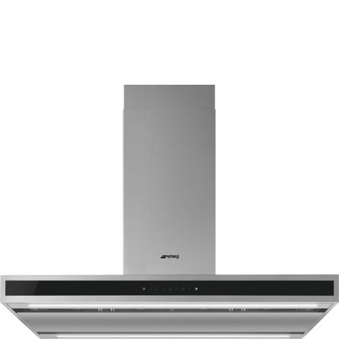 Smeg KLTI9L4X 90cm T Shape Island Cooker Hood, Stainless Steel and Glass A Rated