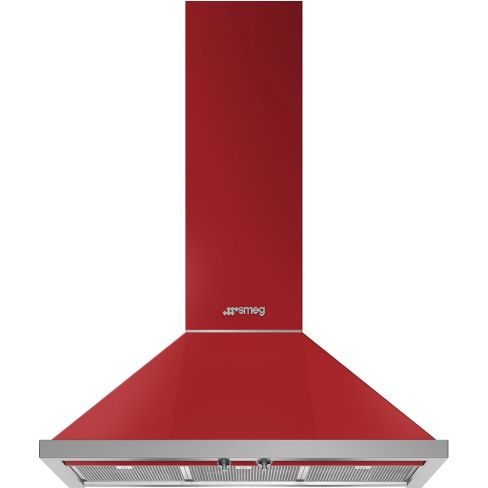 Smeg KPF9RD 90cm Portofino Chimney Hood Red A+ Rated