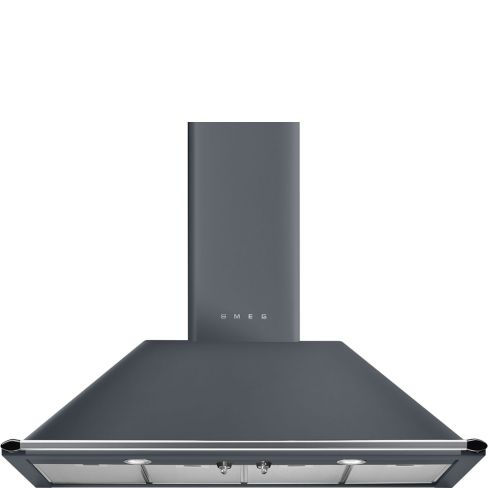 Smeg KT110GRE 110cm Victoria Chimney Cooker Hood, Slate Grey A Rated