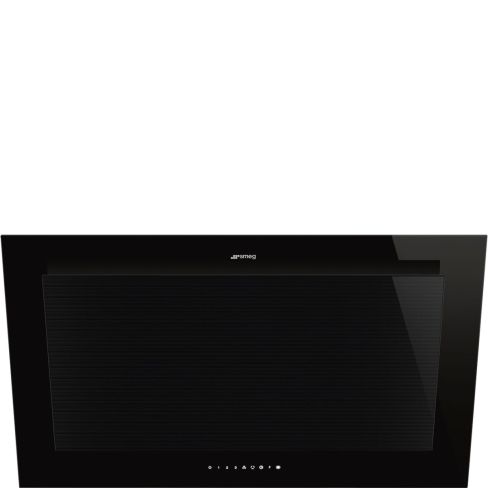Smeg KV194B3 Linea Angled Chimney Cooker Hood, Black A+ Rated