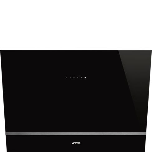 Smeg KV28N 80cm Universal Angled Chimney Cooker Hood, Black A Rated