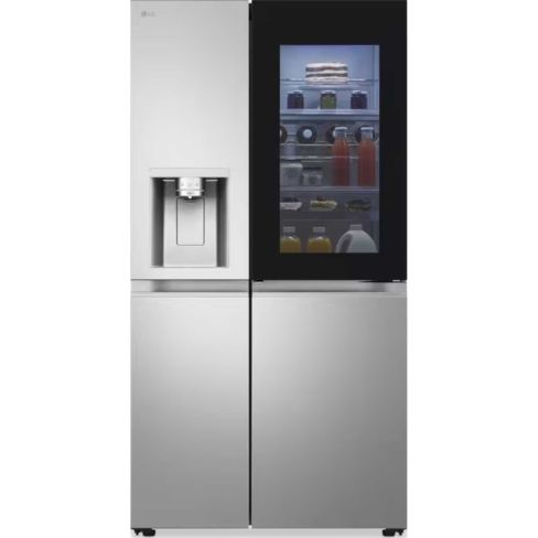 LG GSXE91BSAD 628L InstaView™ Side-By-Side American Style Fridge Freezer, Brushed Steel