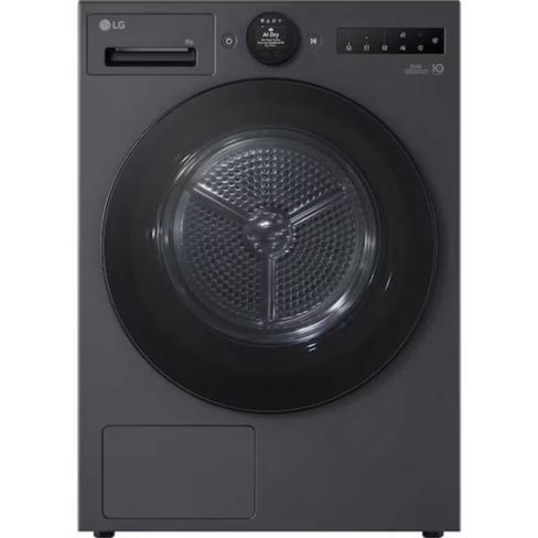 LG RHX7009TBB 9kg DUAL Inverter Heat Pump Tumble Dryer, Black A+++ Rated