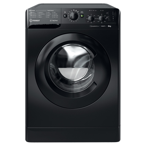 Indesit MTWC81495BKUK Freestanding 8kg 1400rpm Washing Machine in Black B Rated