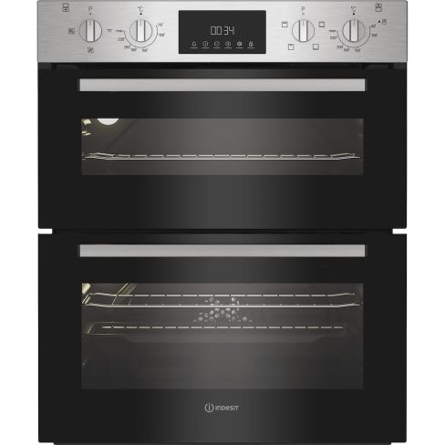 Indesit DUI10DIX Built Under Double Oven in Stainless Steel A Rated