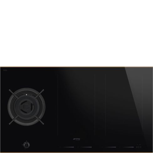 Smeg PM6954R 90 cm Dolce Stil Novo Mixed Fuel Hob, Black