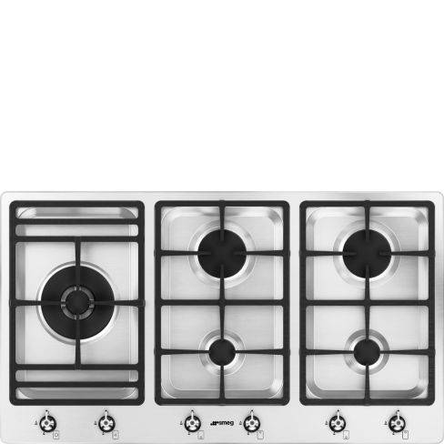 Smeg PS9062 90 cm Classic 5 Gas Burners Hob Stainless Steel