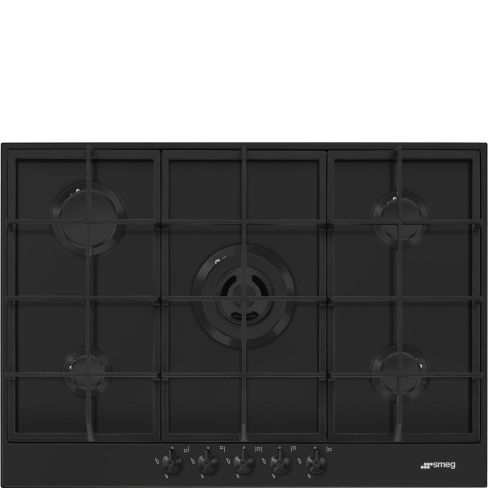 Smeg PX375MB 73cm Wide 5 Burner Gas Hob - Matte Black