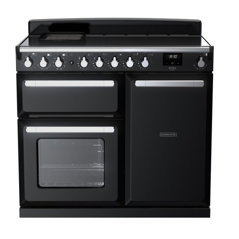Rangemaster ESDL100EIPGBL/CM1 100cm Induction Range Cooker –Black Gloss / Chrome - A Rated